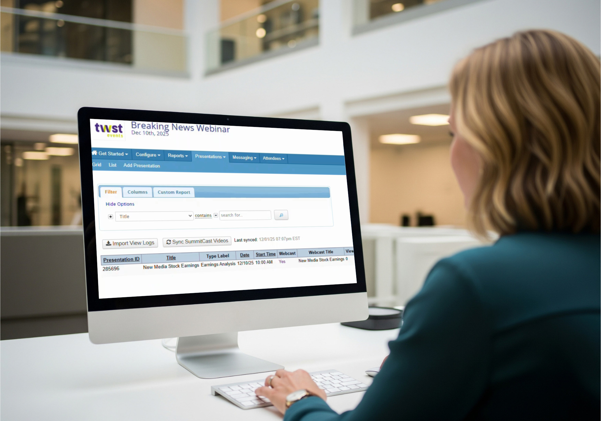 TWST Events platform dashboard supporting corporate access and investor events